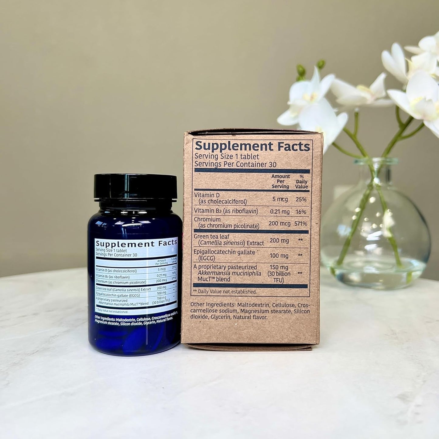 Healthy Weight Loss Supplement, Vegan, Appetite Control, Fat Metabolism Booster, with Pasteurized Akkermansia Muciniphila - 30 Capsules